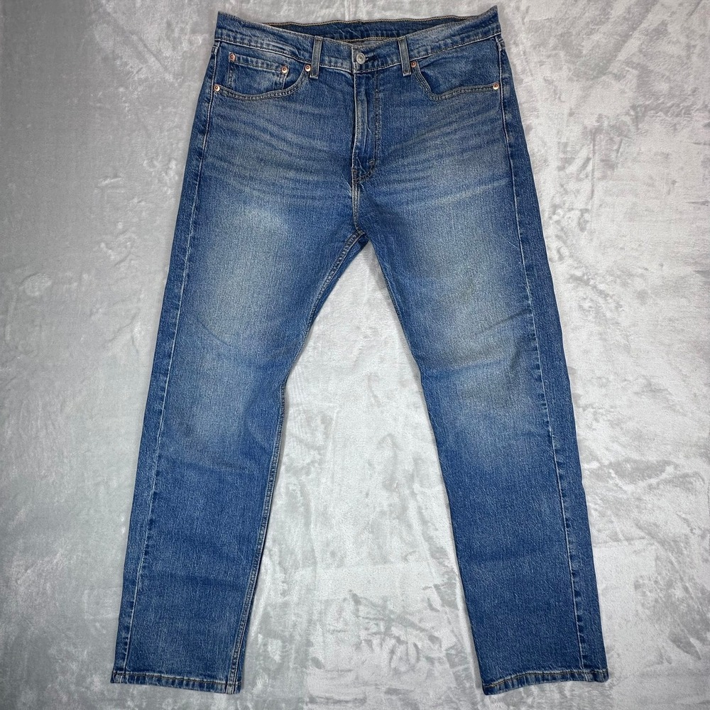 Levi's Jeans Mens 36x32 Blue 505 Regular Fit Straight Leg Medium Wash Denim